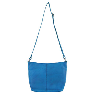 Milleni Ladies Nappa Leather Crossbody Bag in Aqua