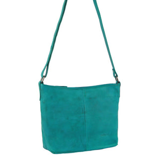 Milleni Ladies Nappa Leather Crossbody Bag in Turquoise