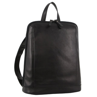 Milleni Ladies Nappa Leather Twin Zip Backpack in Black