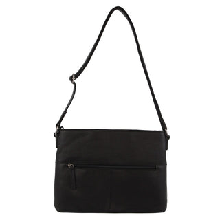 Milleni Ladies Nappa Leather Crossbody Bag in Black