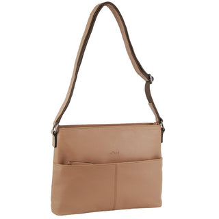 Milleni Ladies Nappa Leather Crossbody Bag in Burro