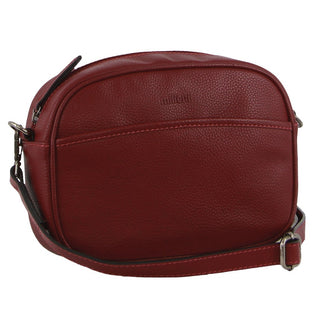 Milleni Ladies Nappa Leather Cross-Body Bag/Clutch in Cabernet