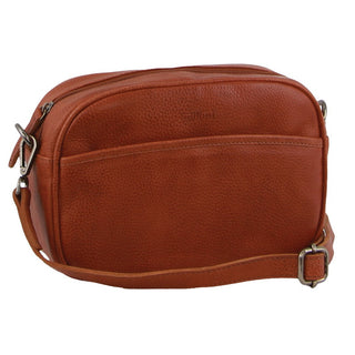 Milleni Ladies Nappa Leather Cross-Body Bag/Clutch in Cognac