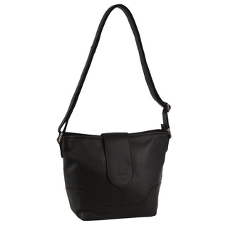 Milleni Leather Ladies Crossbody Bag in Black