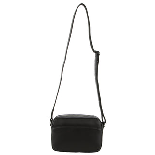 Milleni Leather Ladies Multi-Zip Crossbody Bag in Black