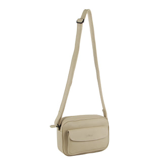 Milleni Leather Ladies Multi-Zip Crossbody Bag in Cement