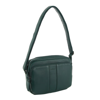 Milleni Leather Ladies Multi-Zip Crossbody Bag in Zirkon