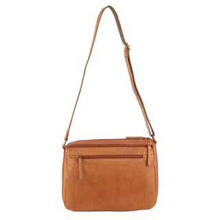 Milleni Ladies Nappa Leather Crossbody Bag in Cognac