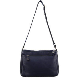 Milleni Ladies Nappa Leather Crossbody Bag in Navy