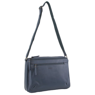 Milleni Ladies Nappa Leather Crossbody Bag in Teal