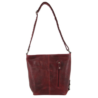 Milleni Ladies Nappa Leather Crossbody  Bag in Cherry