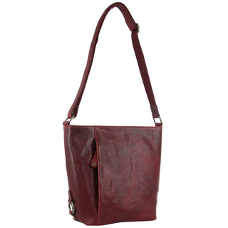 Milleni Ladies Nappa Leather Crossbody  Bag in Cherry