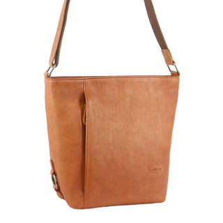Milleni Ladies Nappa Leather Crossbody Bag in Cognac
