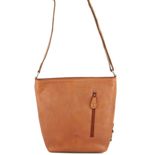 Milleni Ladies Nappa Leather Crossbody Bag in Cognac