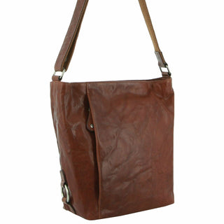 Milleni Ladies Nappa Leather Crossbody  Bag in Chestnut