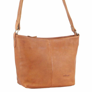 Milleni Ladies Nappa Leather Crossbody Bag in Cognac