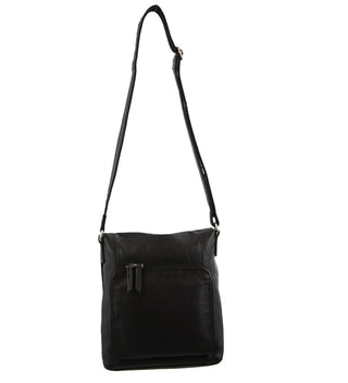 Milleni Ladies Nappa Leather Crossbody Bag in Black