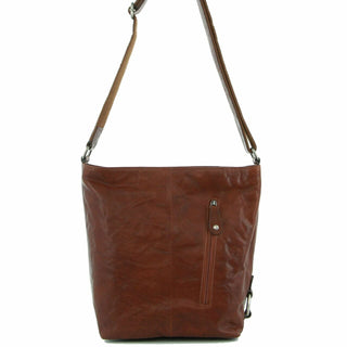 Milleni Ladies Nappa Leather Crossbody  Bag in Chestnut