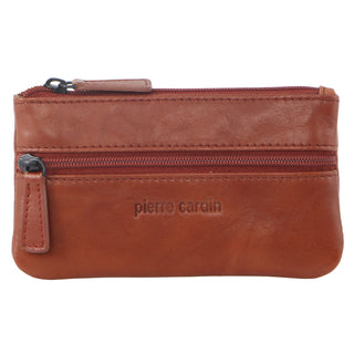 Pierre Cardin Leather Coin Purse/Key Holder in Cognac