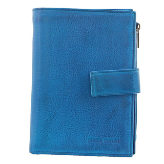 Pierre Cardin Italian Leather Ladies Tab Wallet in Aqua