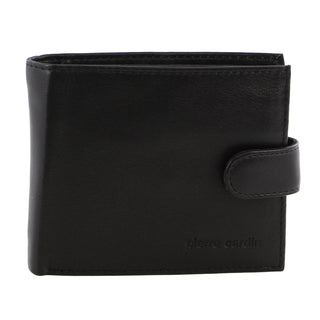 Pierre Cardin Italian Leather Men's Two Tone Wallet in Black-Cognac