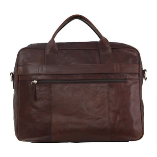 Pierre Cardin Rustic Leather Computer/Business Bag in Brown