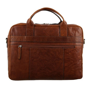 Pierre Cardin Rustic Leather Computer/Business Bag in Chestnut