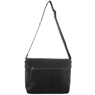 Pierre Cardin Rustic Leather Computer/Messenger Bag in Black