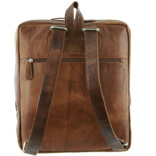 Pierre Cardin Rustic Leather Backpack in Cognac