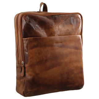 Pierre Cardin Rustic Leather Backpack in Cognac