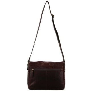 Pierre Cardin Rustic Leather Computer/Messenger Bag in Chestnut