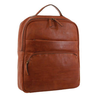 Pierre Cardin Rustic Leather Business Backpack/Computer Bag in Cognac