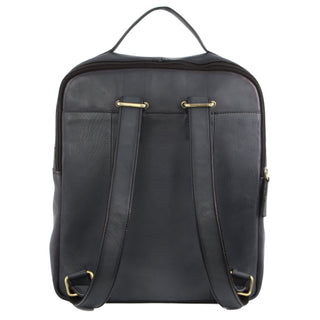 Pierre Cardin Rustic Leather Business Backpack/Computer Bag in Black