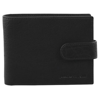 Pierre Cardin Rustic Leather Men's Wallet in Black in Black