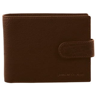 Pierre Cardin Rustic Leather Men's Wallet in Chestnut in Chestnut