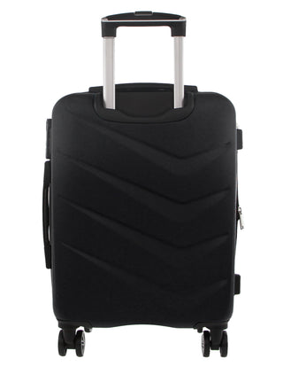 Pierre Cardin Hard Shell 3-Piece Luggage Set in Black