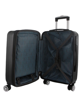 Pierre Cardin Hard Shell 3-Piece Luggage Set in Black