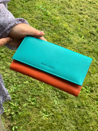 Pierre Cardin Multi Colour Leather Ladies Wallet in Turquoise