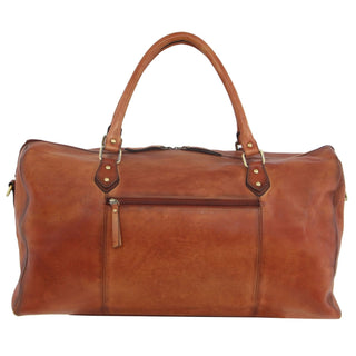 Pierre Cardin Smooth Leather Overnight Bag in Cognac