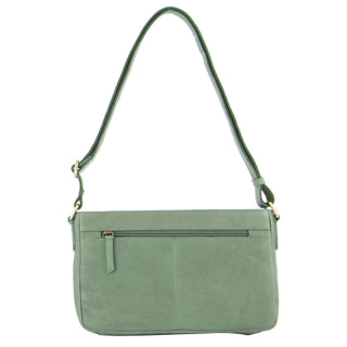 Pierre Cardin Woven Leather Ladies Crossbody Bag in Green