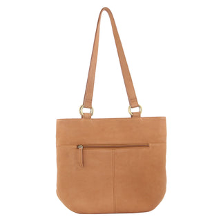 Pierre Cardin Herringbone Embossed Leather Shoulder Bag in Tan