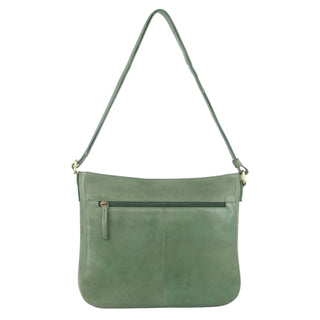 Pierre Cardin Large Woven Embossed Leather Crossbody Bag in Green