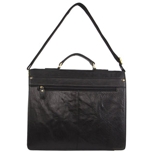 Pierre Cardin Men's Leather Business/Computer Bag in Black