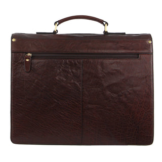 Pierre Cardin Men's Leather Business/Computer Bag in Brown