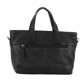 Pierre Cardin Ladies Leather Stitch-design Handbag in Black