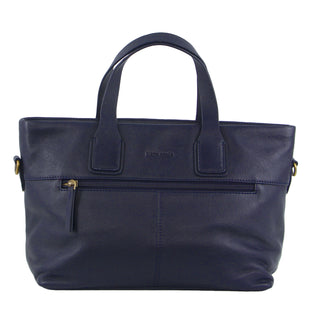 Pierre Cardin Ladies Leather Stitch-design Handbag in Navy