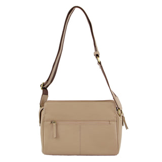 Pierre Cardin Ladies Leather Stitch-design Cross-Body Bag in Gold