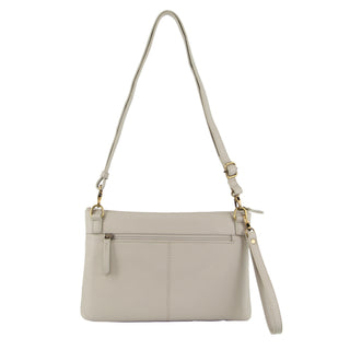 Pierre Cardin Ladies Leather Stitch-design Cross-Body Bag in Bone