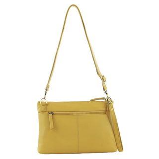 Pierre Cardin Ladies Leather Stitch-design Cross-Body Bag in Yellow