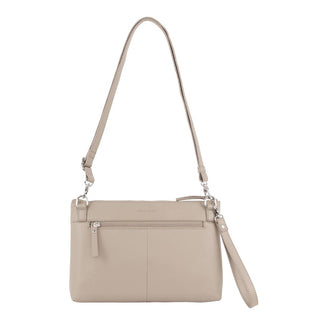 Pierre Cardin Ladies Leather Stitch-design Cross Body Bag in Bone